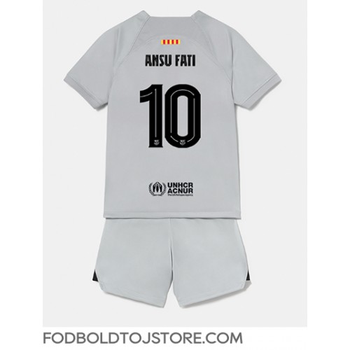 Barcelona Ansu Fati #10 Tredje sæt Børn 2022-23 Kortærmet (+ Korte bukser)